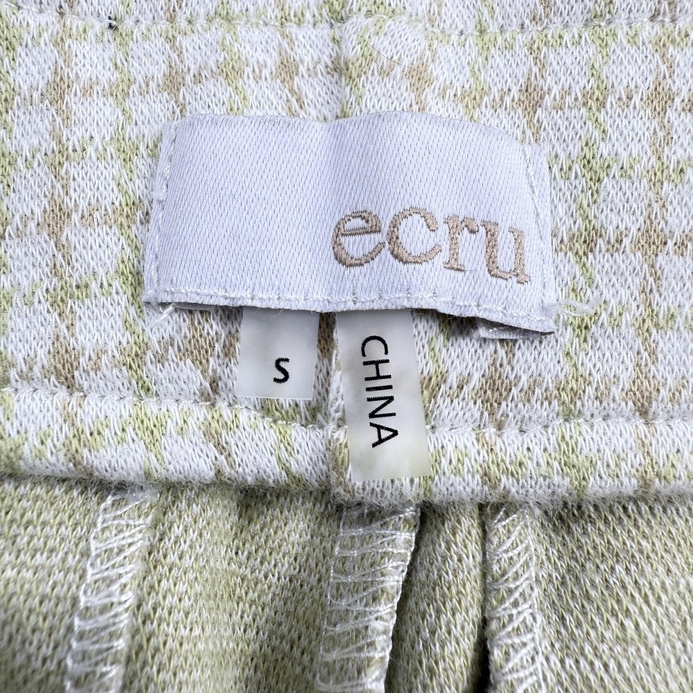Ecru Pants Womens S Check Knit Stretch Quiet Luxury Old Money Spring Resort - Picture 10 of 14